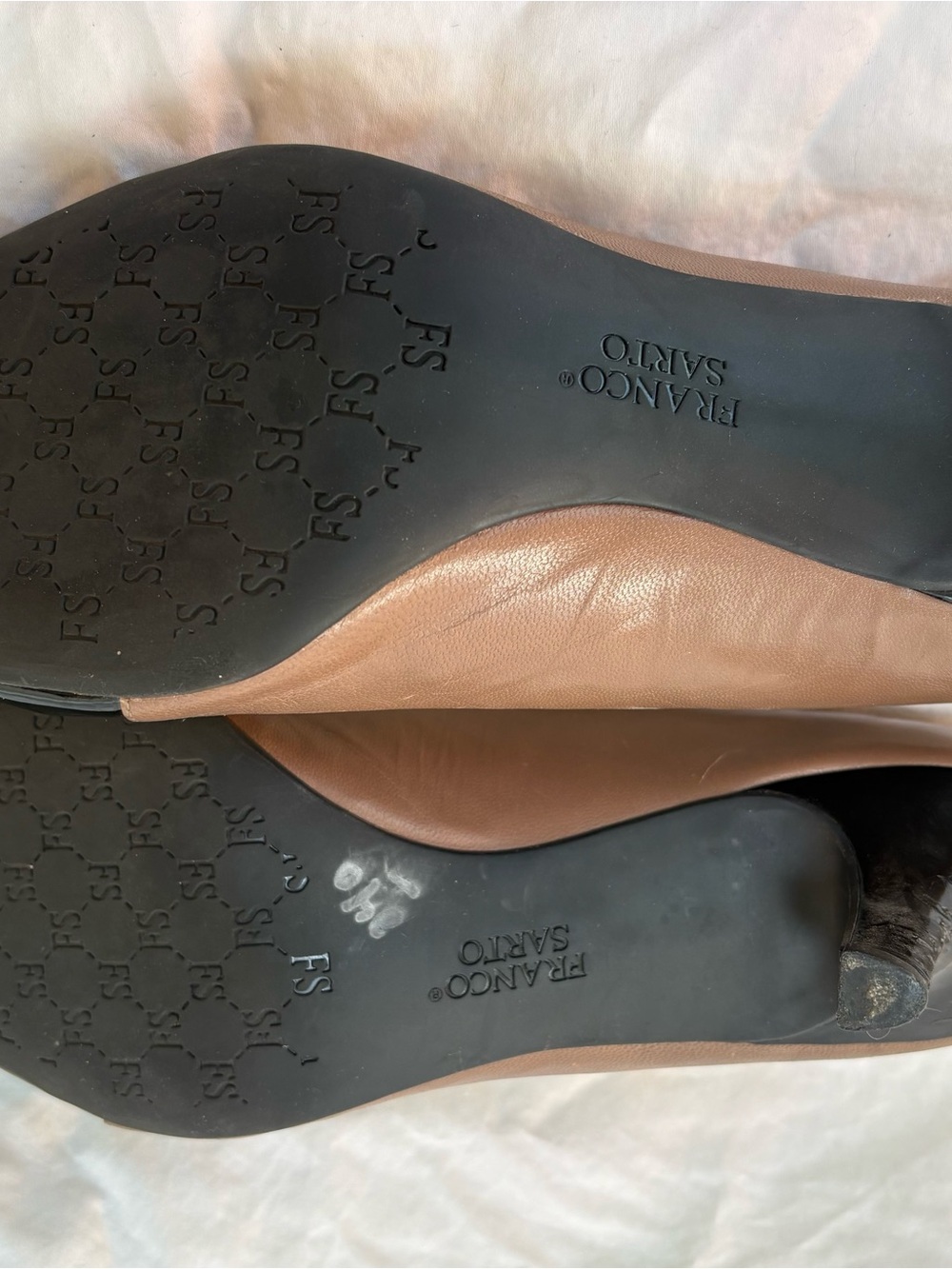 Franco Sarto Two-Tone Brown and Black Pointed-Toe Pumps - Picture 7 of 11